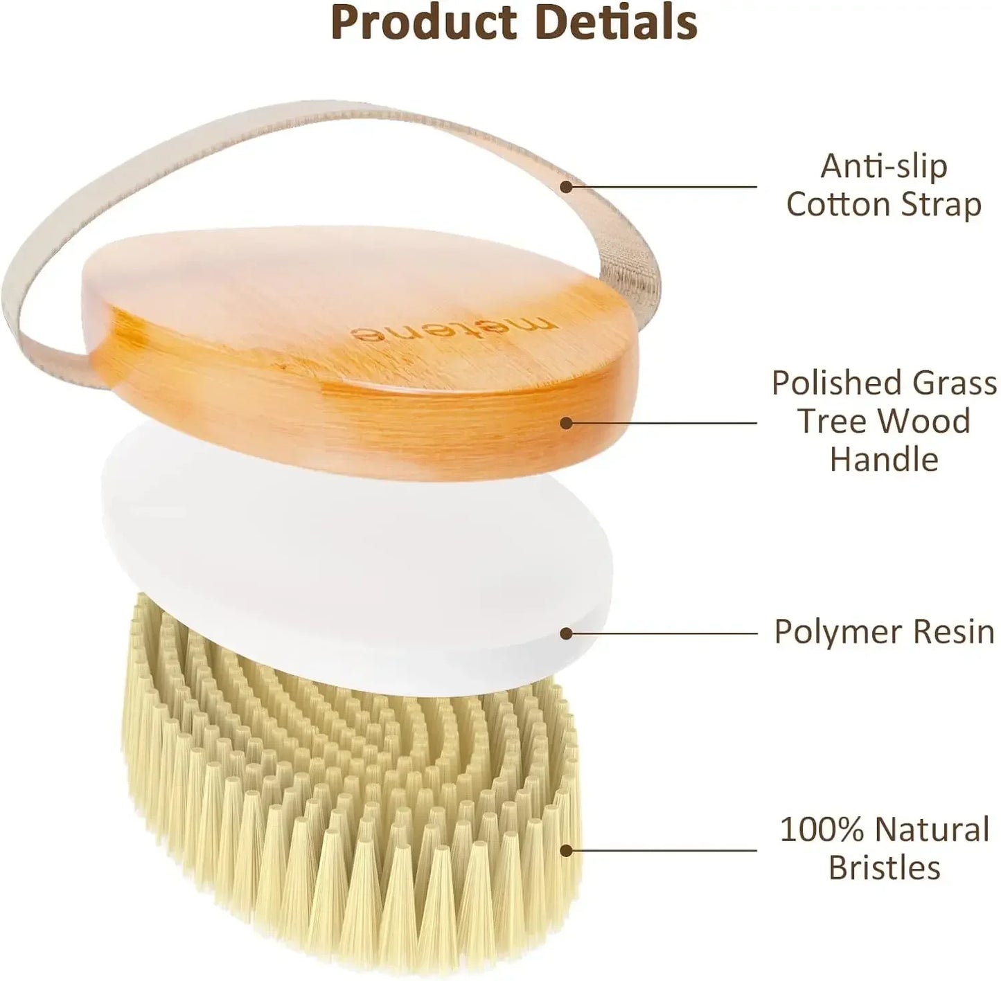 Natural Bristle Dry Body Brush – Exfoliate & Prevent Ingrown Hairs