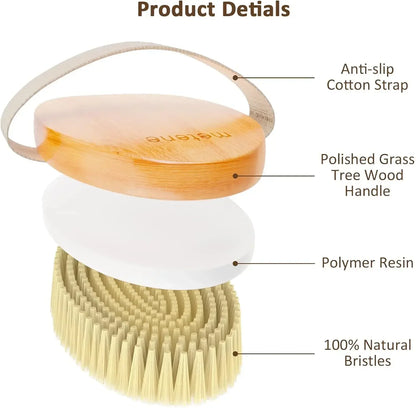 Natural Bristle Dry Body Brush – Exfoliate & Prevent Ingrown Hairs