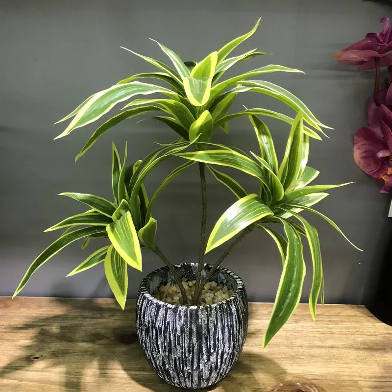 36cm Artificial Palm Tree with 3 Heads Tropical Desktop Decor Plant