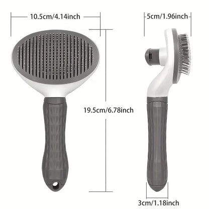 One-Click Pet Hair Removal Comb Slicker Brush for Dogs & Cats – Easy Grooming Tool with Automatic Cleaning