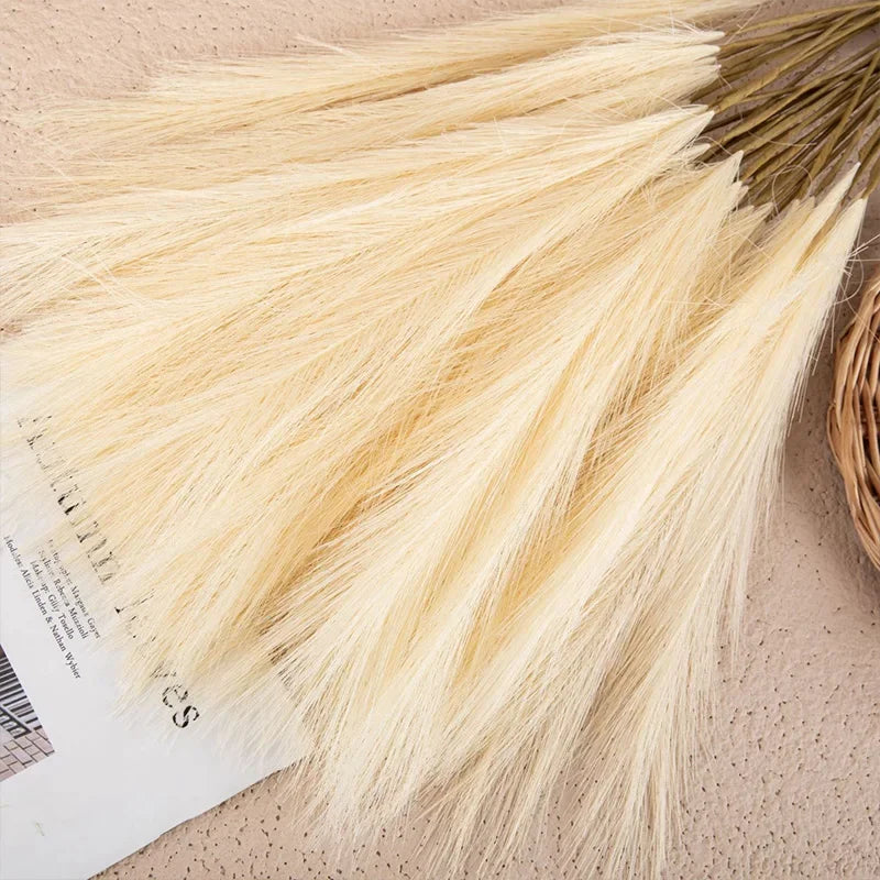 5PCS 55CM Fluffy Pampas Grass – Boho Artificial Flower for Home, Wedding & Party Decor