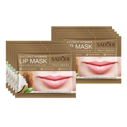 SADOER 10pcs Fruit Lip Masks Nourishing Collagen Lip Care