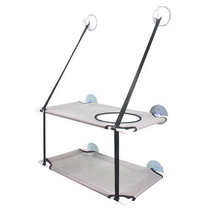Cat Hammock Window Bed with Suction Cups – Double-Decker Hanging Seat & Tunnel Perch for Cats and Kittens