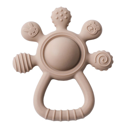 Silicone Baby Teether & Rattle – Food Grade Soothing Sensory Toy for Toddlers