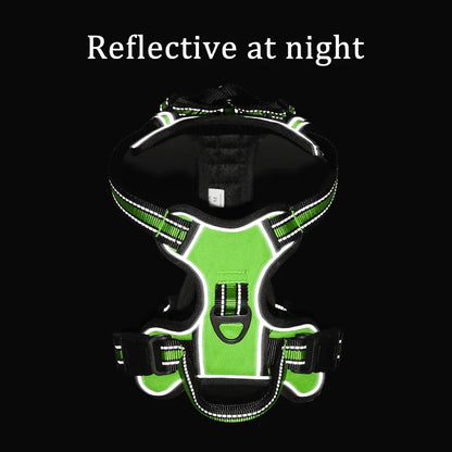 Adjustable Reflective Nylon Dog Harness Vest – Soft No-Pull Pet Harness for Small to Large Dogs