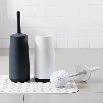 Plastic Toilet Brush with Long Handle & Standing Base – Bathroom Cleaning Tool