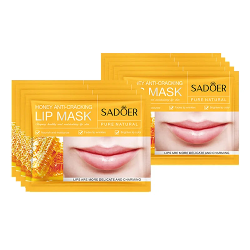 SADOER 10pcs Fruit Lip Masks Nourishing Collagen Lip Care