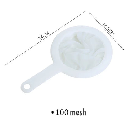 100/200/400 Mesh Nylon Filter Spoon Reusable Fine Strainer for Soy Milk, Juice, Coffee & Tea