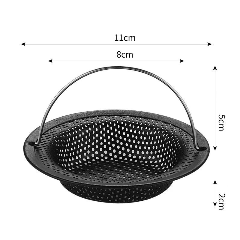 Stainless Steel Sink & Bathtub Hair Catcher Durable Mesh Strainer with Handle