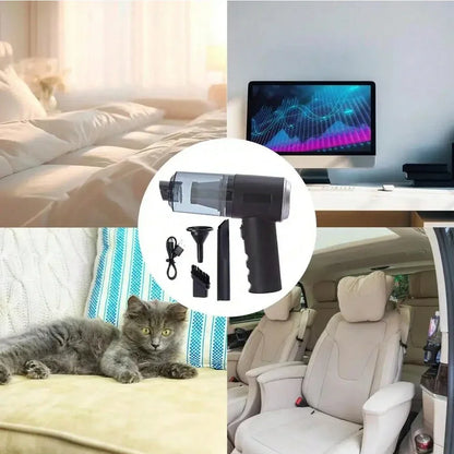 3-in-1 Mini Vacuum Cleaner USB Rechargeable, Suction & Blower for Car & Home