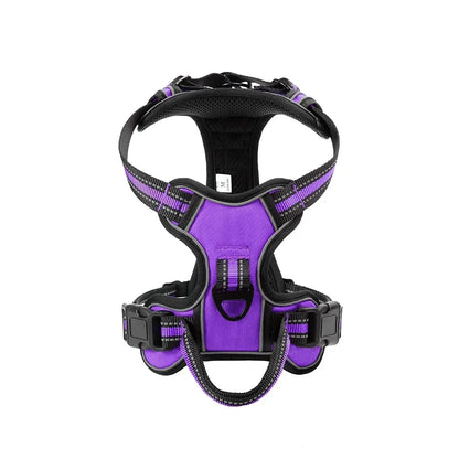 Adjustable Reflective Nylon Dog Harness Vest – Soft No-Pull Pet Harness for Small to Large Dogs
