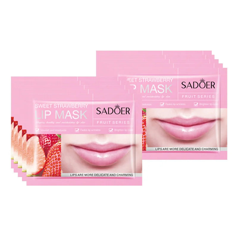 SADOER 10pcs Fruit Lip Masks Nourishing Collagen Lip Care