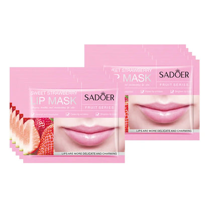 SADOER 10pcs Fruit Lip Masks Nourishing Collagen Lip Care