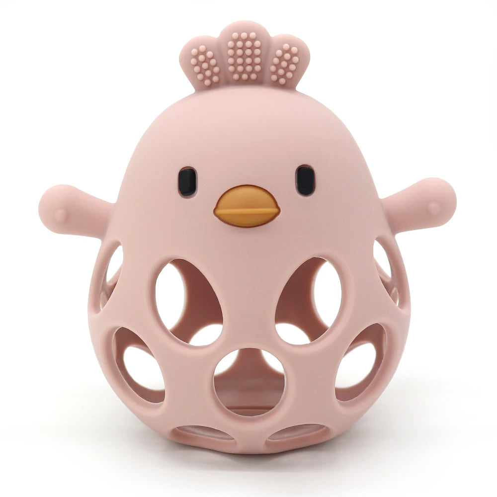 Cartoon Chick Silicone Baby Teether – Soft Chew Toy for Teething Relief
