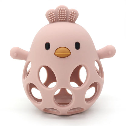 Cartoon Chick Silicone Baby Teether – Soft Chew Toy for Teething Relief