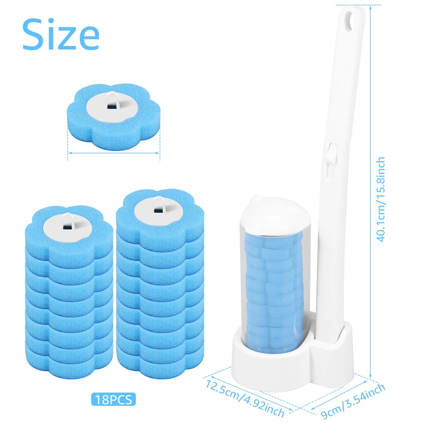Disposable Toilet Brush with Long Handle & Replaceable Head – Bathroom Cleaning Tool