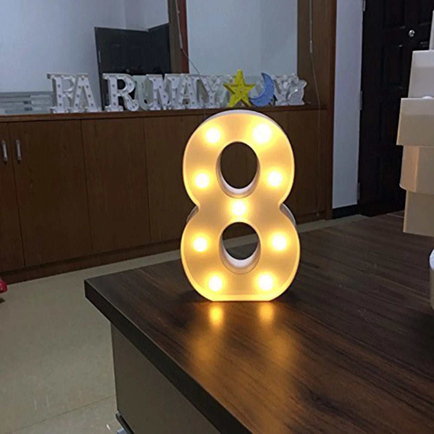 LED Light-Up Letter/Number Sign – Battery Operated Party & Wedding Decor (No Batteries)