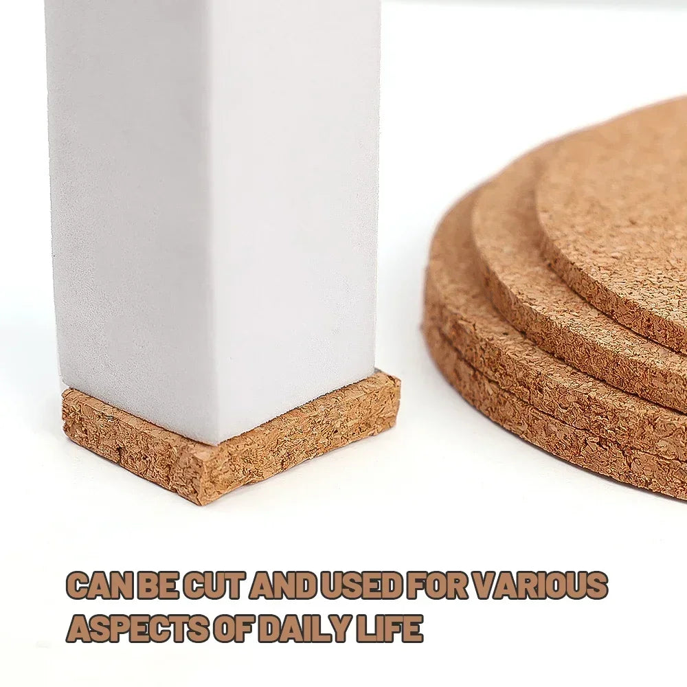 30/1PCS Natural Wooden Cork Coaster – Non-Slip Drink Mat for Tea, Coffee & Table Decor