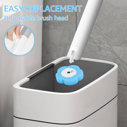 Disposable Toilet Brush with Long Handle & Replaceable Head – Bathroom Cleaning Tool