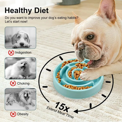 Pet Slow Feed Bowl – Non-Slip, Anti-Gulping, Eco-Friendly Durable Feeder for Dogs & Cats