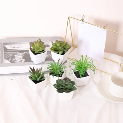 6PCS Mini Artificial Succulent Plants – Home Decor Set