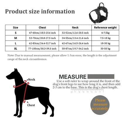 Adjustable Reflective Nylon Dog Harness Vest – Soft No-Pull Pet Harness for Small to Large Dogs