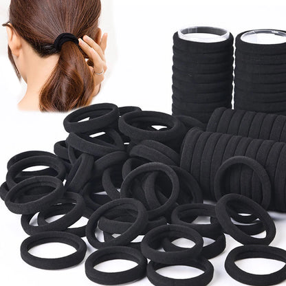 50/100 Black Hair Bands for Women and Girls