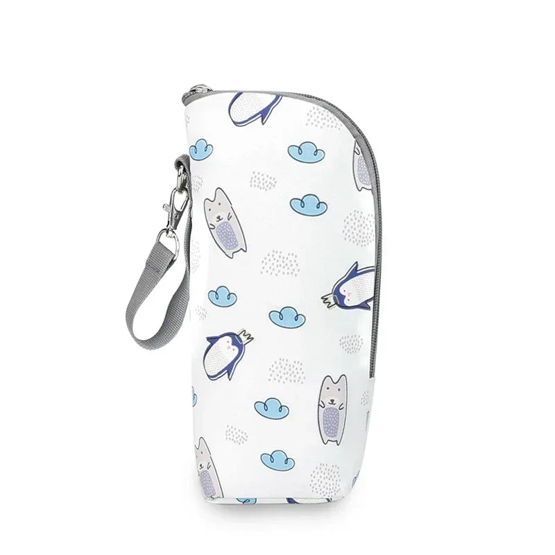 Baby Bottle Warmer Bag – Insulated, Aluminum Lined, Stroller Hanging Storage for Drinks