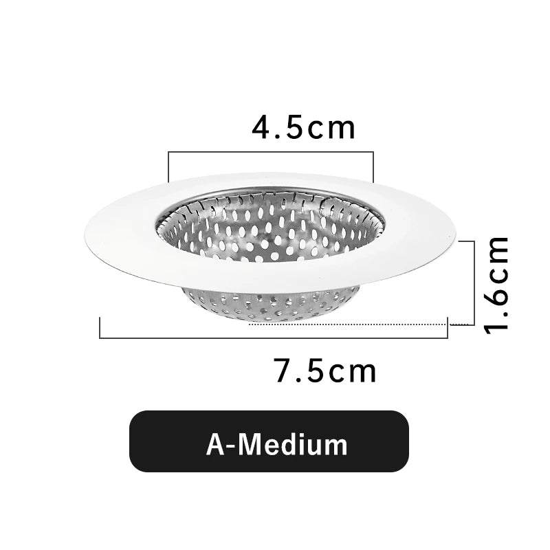 Stainless Steel Sink & Bathtub Hair Catcher Durable Mesh Strainer with Handle