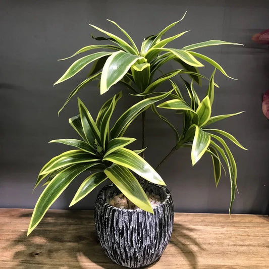 36cm Artificial Palm Tree with 3 Heads Tropical Desktop Decor Plant