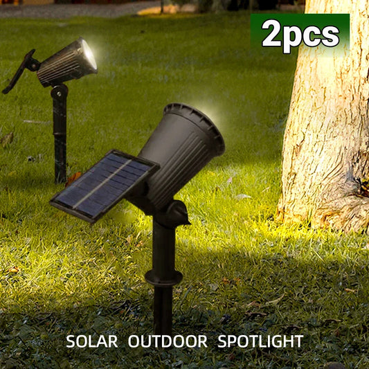 9-LED RGB Solar Spotlights – Waterproof Outdoor Landscape Lights for Garden & Trees