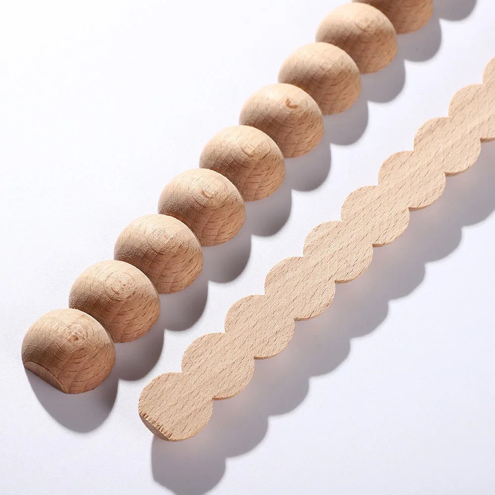 Long Wood Carving Applique – Decorative Onlay for Furniture & Home Decor