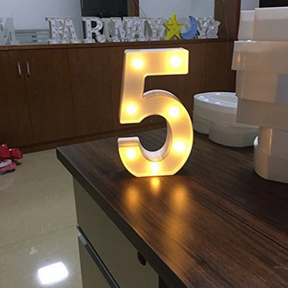 LED Light-Up Letter/Number Sign – Battery Operated Party & Wedding Decor (No Batteries)