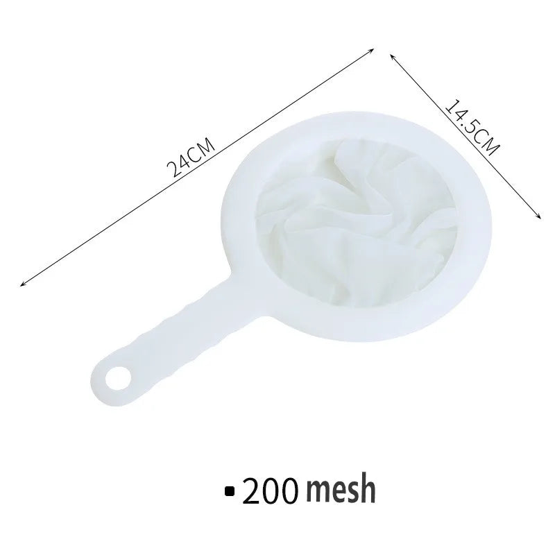 100/200/400 Mesh Nylon Filter Spoon Reusable Fine Strainer for Soy Milk, Juice, Coffee & Tea