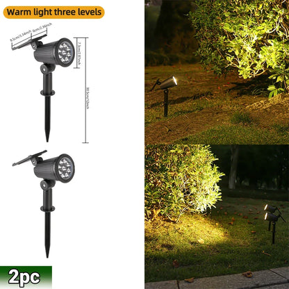 9-LED RGB Solar Spotlights – Waterproof Outdoor Landscape Lights for Garden & Trees