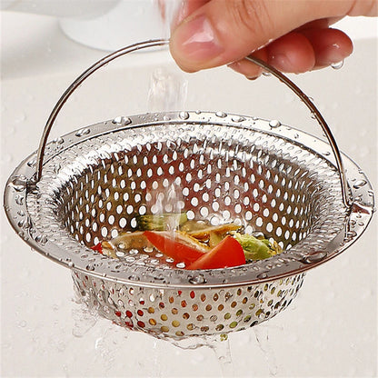 Stainless Steel Sink & Bathtub Hair Catcher Durable Mesh Strainer with Handle