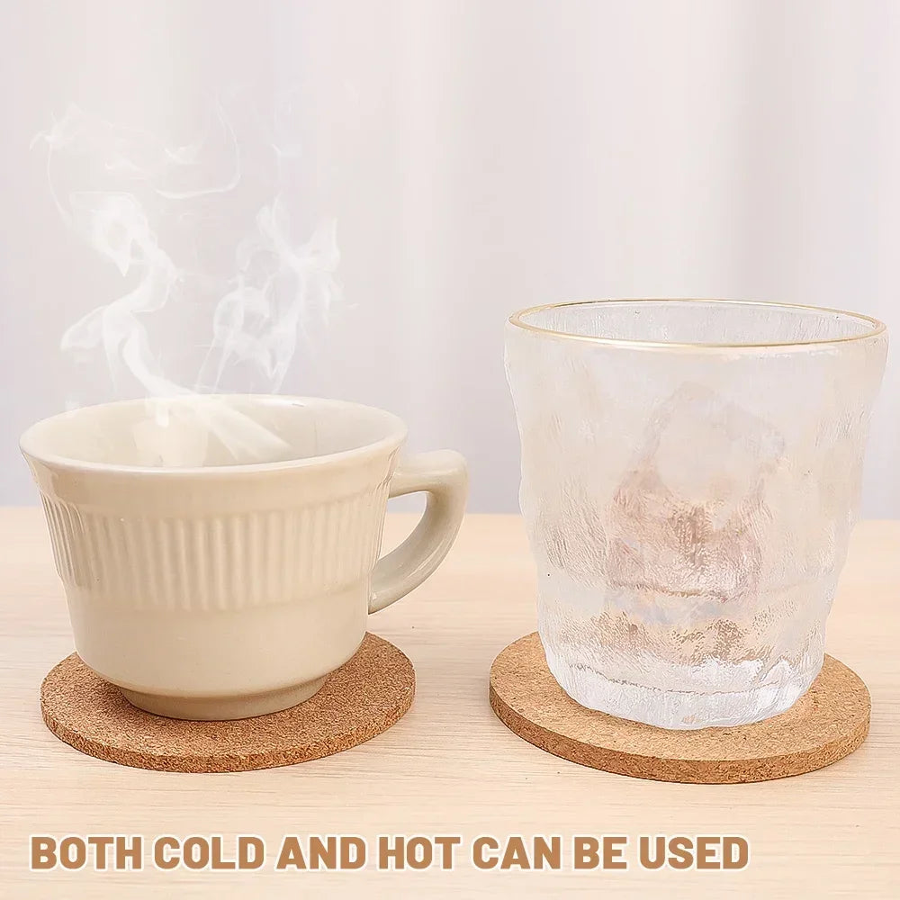 30/1PCS Natural Wooden Cork Coaster – Non-Slip Drink Mat for Tea, Coffee & Table Decor