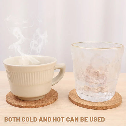 30/1PCS Natural Wooden Cork Coaster – Non-Slip Drink Mat for Tea, Coffee & Table Decor