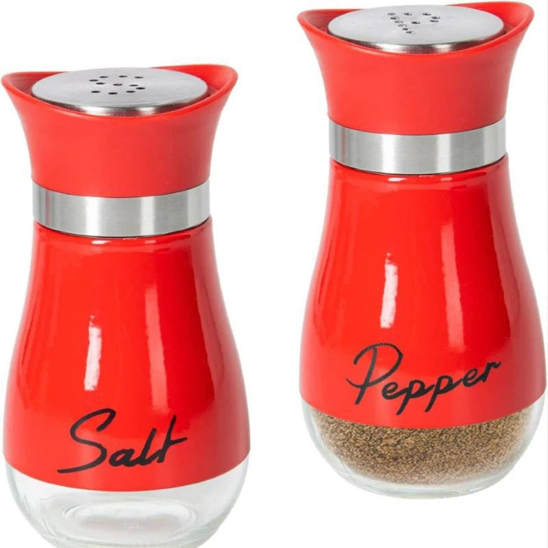 1Set/2pcs Stainless Steel and Glass Seasoning Bottle Set - Perfect for Barbecue, Pepper, Salt, and More - Kitchen Supplies