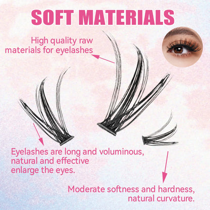 DIY Eyelash Extension Kit – 200 PCS Clusters with Bond & Seal Glue
