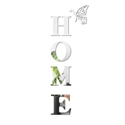 3D Mirror Home Logo Wall Sticker – Entrance Decor