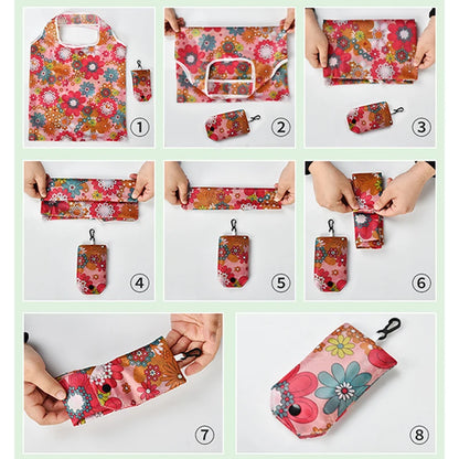 Foldable Eco-Friendly Fashion Tote Large Capacity, Travel & Grocery Bag