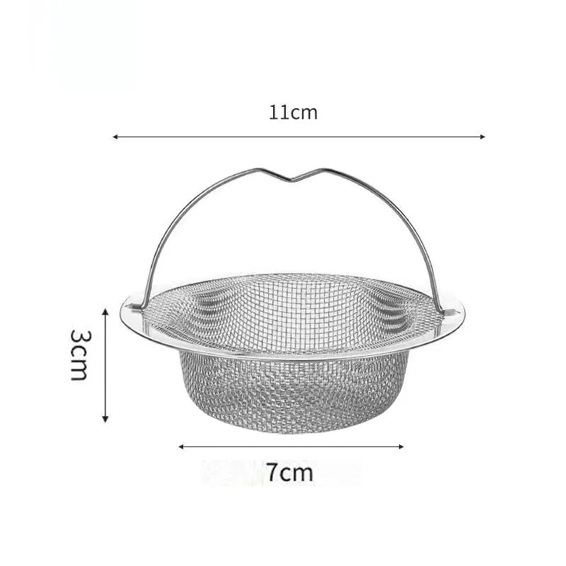 Stainless Steel Sink & Bathtub Hair Catcher Durable Mesh Strainer with Handle