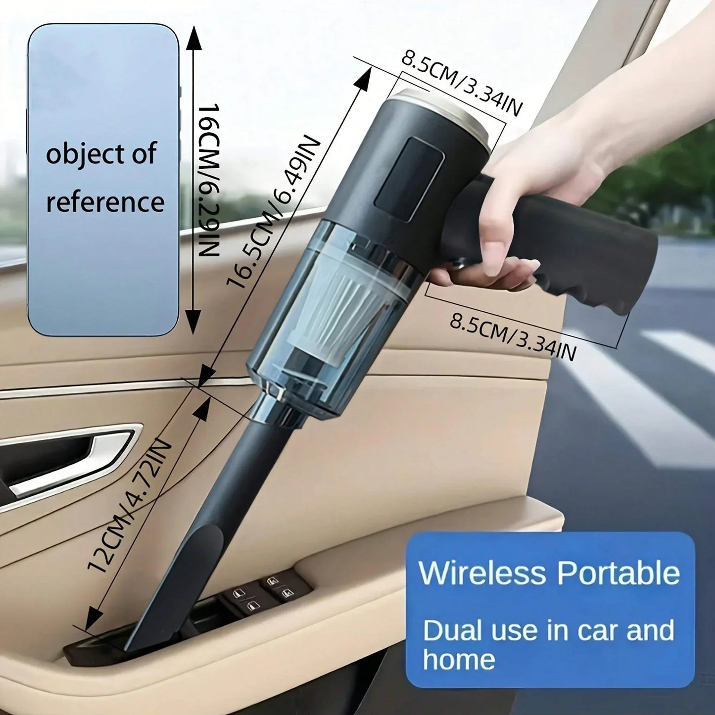 3-in-1 Mini Vacuum Cleaner USB Rechargeable, Suction & Blower for Car & Home