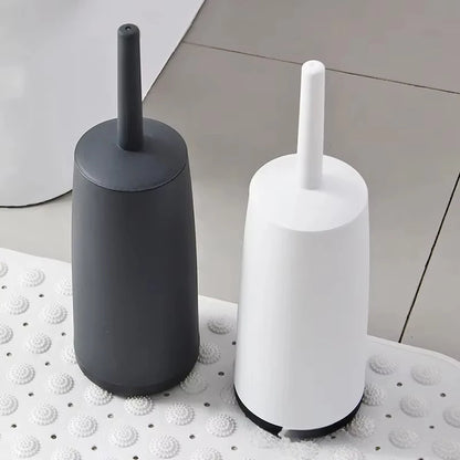 Plastic Toilet Brush with Long Handle & Standing Base – Bathroom Cleaning Tool