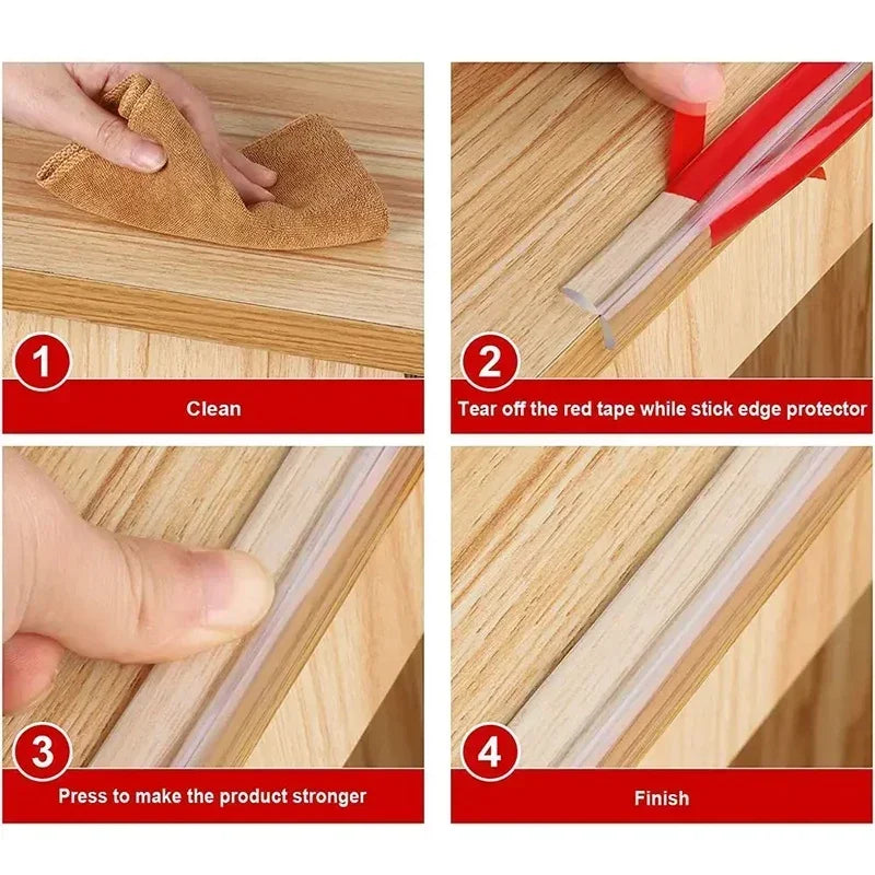 1/2/3M Transparent Baby Safety Edge Guard – Soft PVC Table Corner Protector Strip