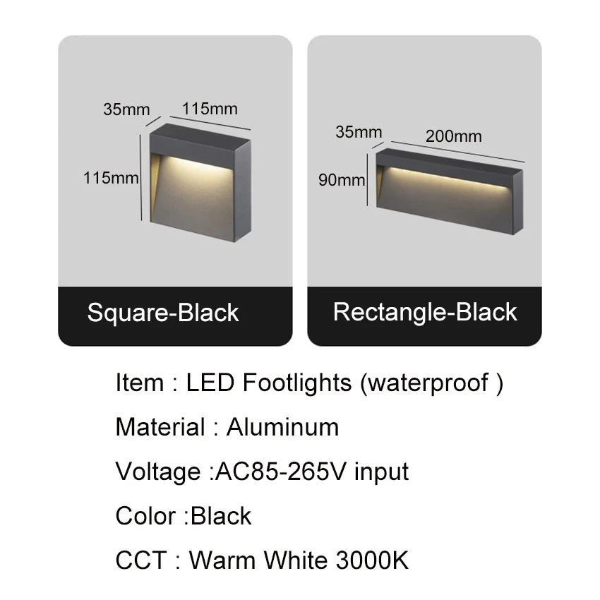 LED Waterproof Foot Lights for Outdoor Spaces