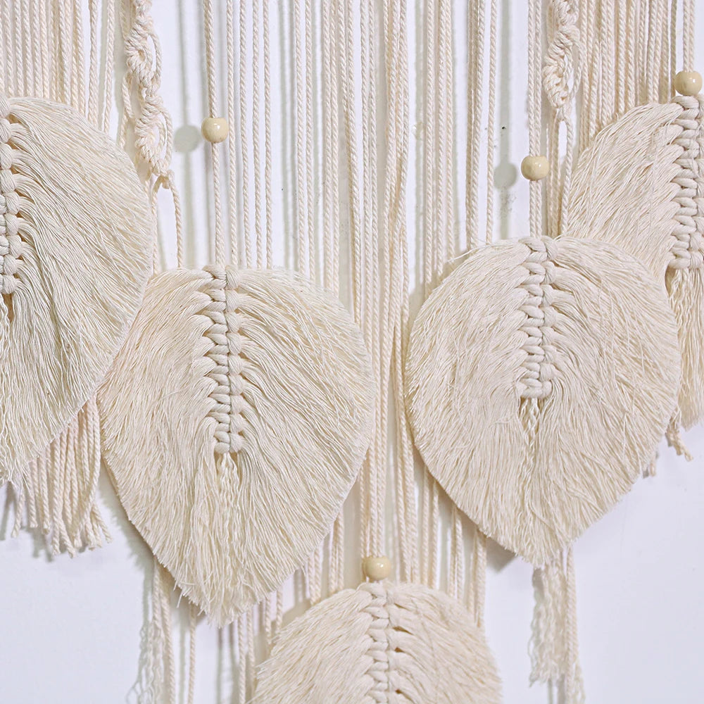 Boho Macrame Leaf Dream Catcher – Handmade Wall Hanging Tapestry Decor