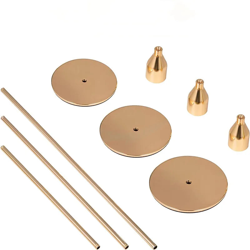 3Pcs Chinese Style Gold Metal Candle Holders – Wedding & Home Decor