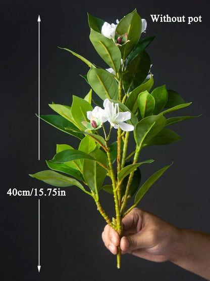 Artificial Azalea & Ficus Plants with Palm Leaves – 21-40cm Faux Greenery for Home Decor